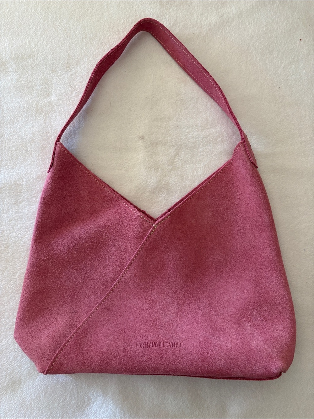 Portland Leather Pink Suede Naomi Shoulder Bag